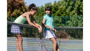 teenagers chilling between tennis training drills and coaching at ace play tennis in finchley north london